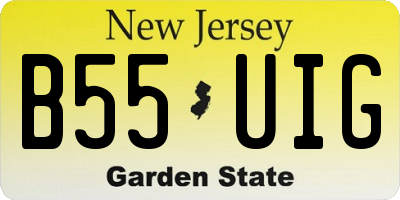 NJ license plate B55UIG