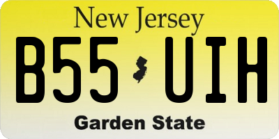 NJ license plate B55UIH