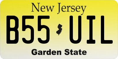 NJ license plate B55UIL