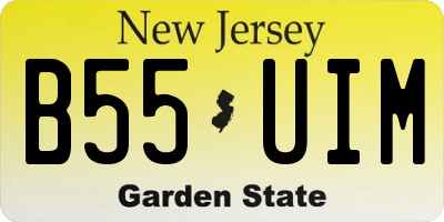 NJ license plate B55UIM