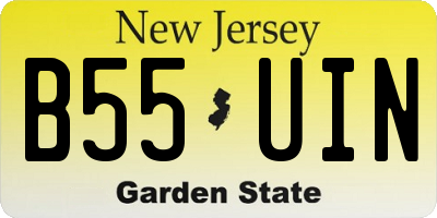 NJ license plate B55UIN