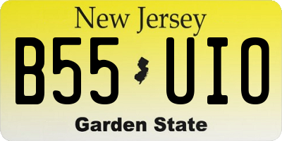 NJ license plate B55UIO