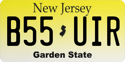 NJ license plate B55UIR