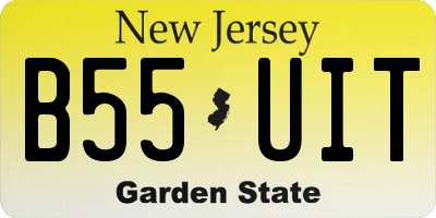 NJ license plate B55UIT