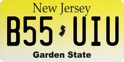 NJ license plate B55UIU