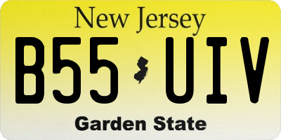 NJ license plate B55UIV