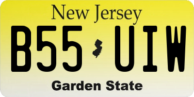 NJ license plate B55UIW