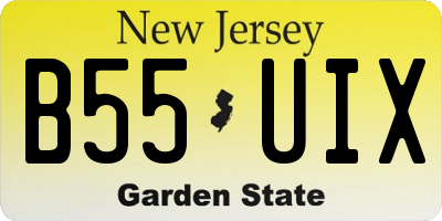 NJ license plate B55UIX
