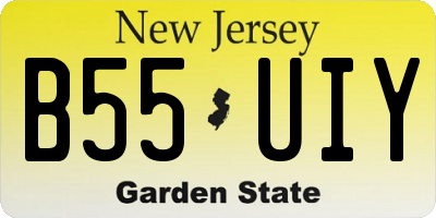 NJ license plate B55UIY