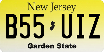 NJ license plate B55UIZ