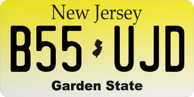 NJ license plate B55UJD