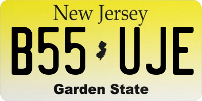 NJ license plate B55UJE