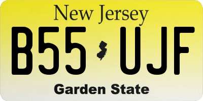NJ license plate B55UJF