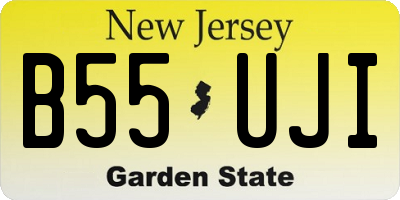 NJ license plate B55UJI