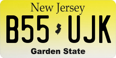 NJ license plate B55UJK