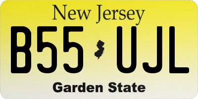 NJ license plate B55UJL