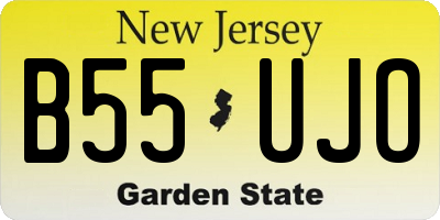 NJ license plate B55UJO