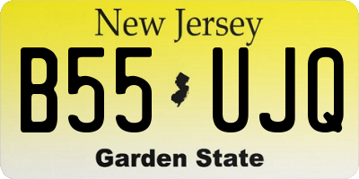 NJ license plate B55UJQ
