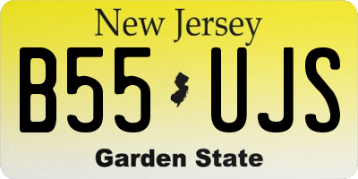NJ license plate B55UJS