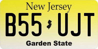 NJ license plate B55UJT