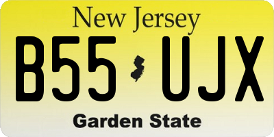 NJ license plate B55UJX