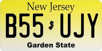 NJ license plate B55UJY