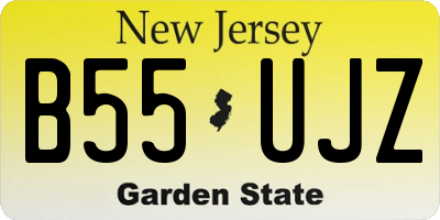 NJ license plate B55UJZ