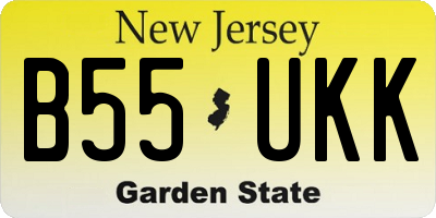 NJ license plate B55UKK