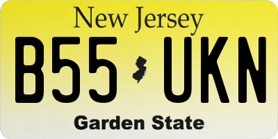 NJ license plate B55UKN