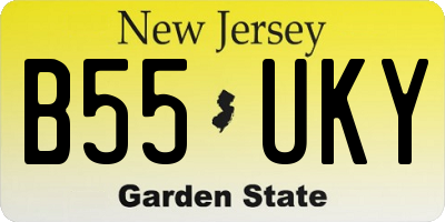 NJ license plate B55UKY