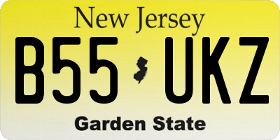 NJ license plate B55UKZ