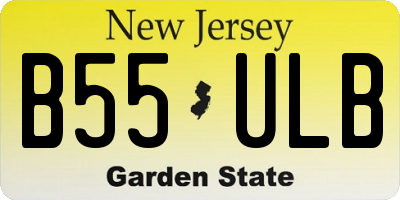 NJ license plate B55ULB