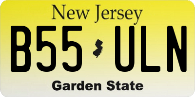 NJ license plate B55ULN