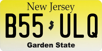 NJ license plate B55ULQ