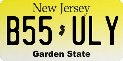 NJ license plate B55ULY