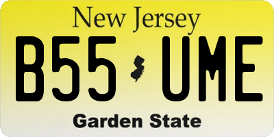 NJ license plate B55UME