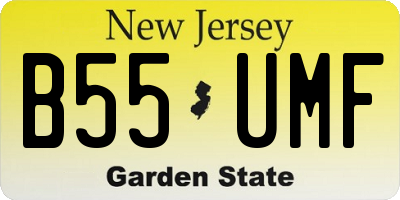 NJ license plate B55UMF