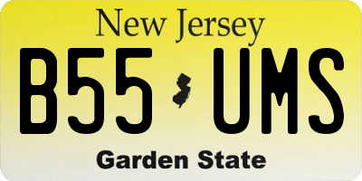 NJ license plate B55UMS
