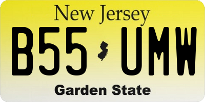 NJ license plate B55UMW