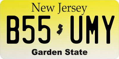 NJ license plate B55UMY