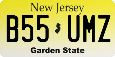 NJ license plate B55UMZ