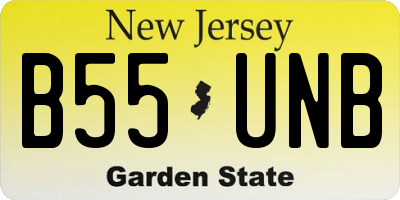 NJ license plate B55UNB
