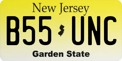 NJ license plate B55UNC
