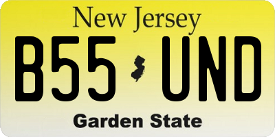 NJ license plate B55UND