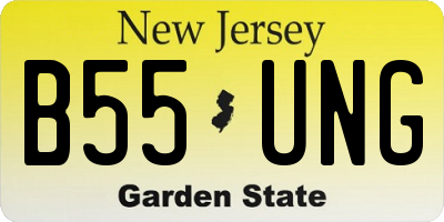 NJ license plate B55UNG