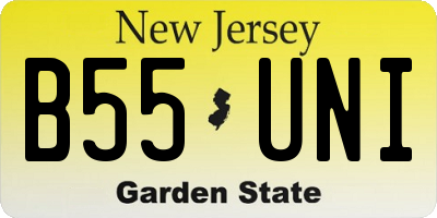 NJ license plate B55UNI