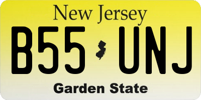 NJ license plate B55UNJ