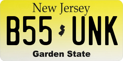 NJ license plate B55UNK