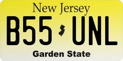 NJ license plate B55UNL