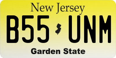NJ license plate B55UNM